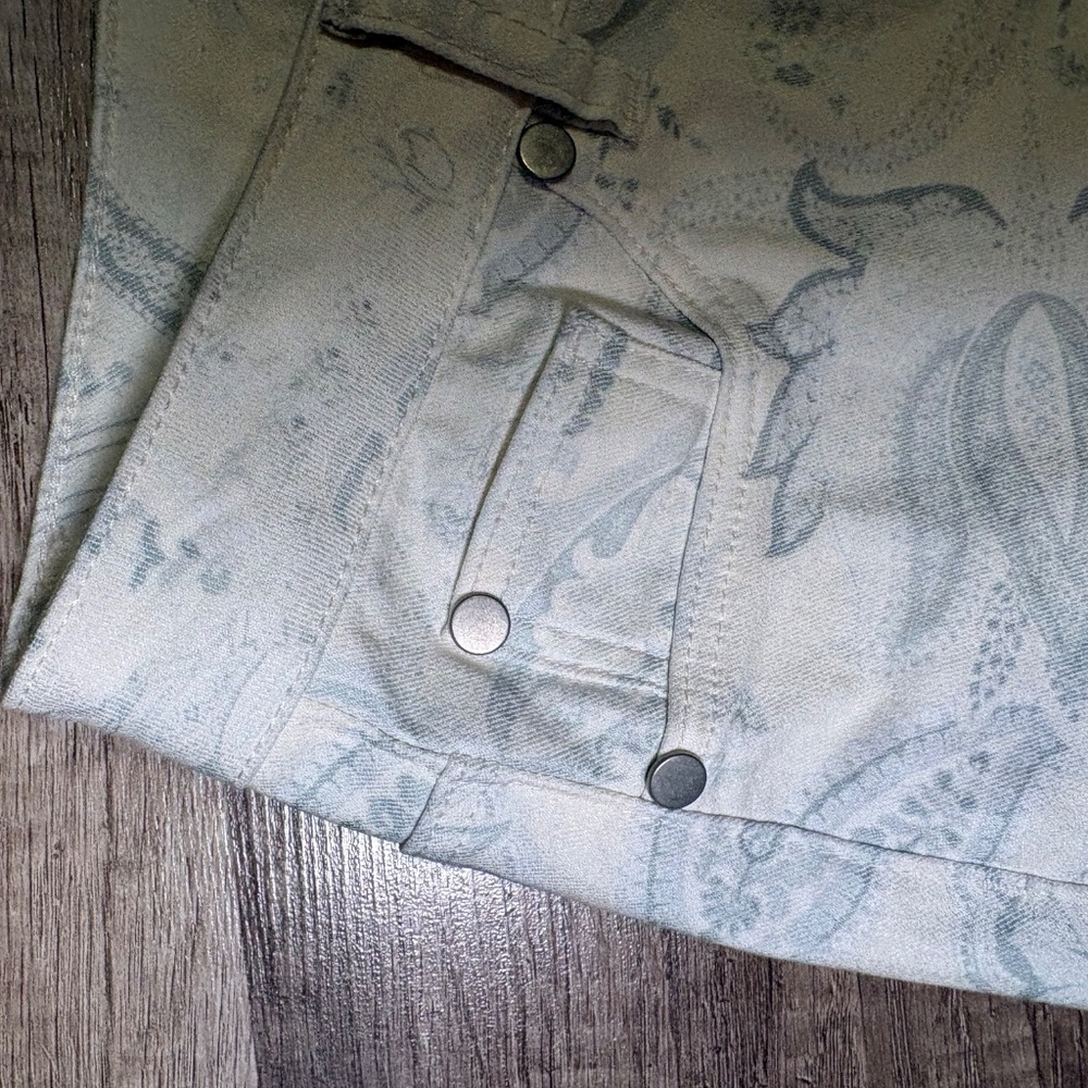 LASCANA Paisley Print Skinny Jeans White & Blue Stretch Denim Size 4 / EU 36 - Picture 4 of 6